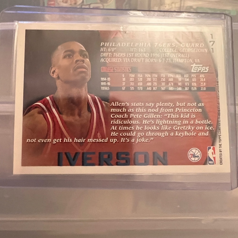 Allen iverson Topps Rc